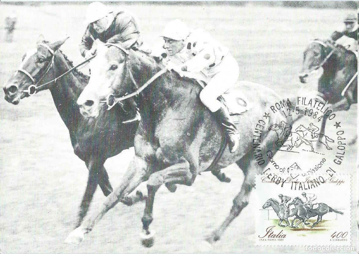 Sellos: 1984. ITALIA/ITALY. M&Aacute;XIMA. CENT. DERBY ITALIANO. H&Iacute;PICA. YT 1622. DEPORTES/SPORTS.CABALLOS/HORSES.