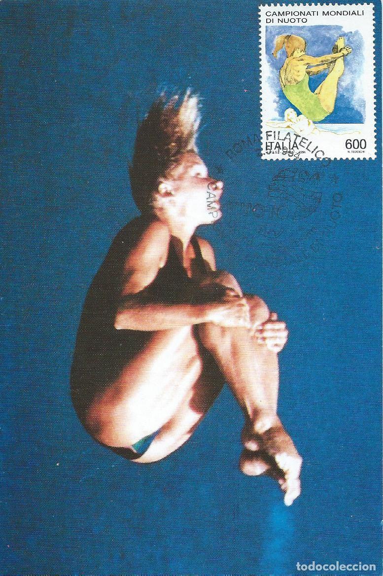 Sellos: 1994. ITALIA/ITALY M&Aacute;XIMA/MAXIMUM CARD. SALTO DE TRAMPOL&Iacute;N/TRAMPOLINE JUMP. YT 2061. DEPORTES/SPORTS