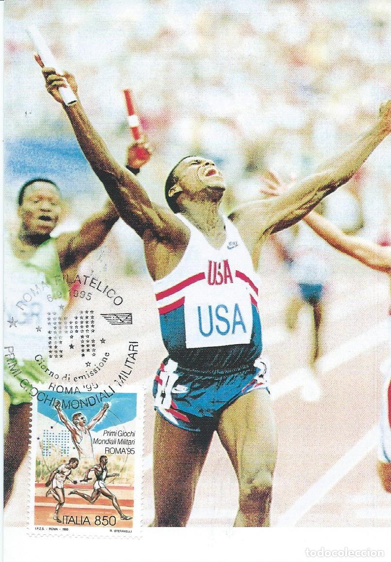 Sellos: 1995. ITALIA/ITALY. M&Aacute;XIMA/MAXIMUM CARD. ATLETISMO/ATHLETICS. YT 2142. DEPORTES/SPORTS.
