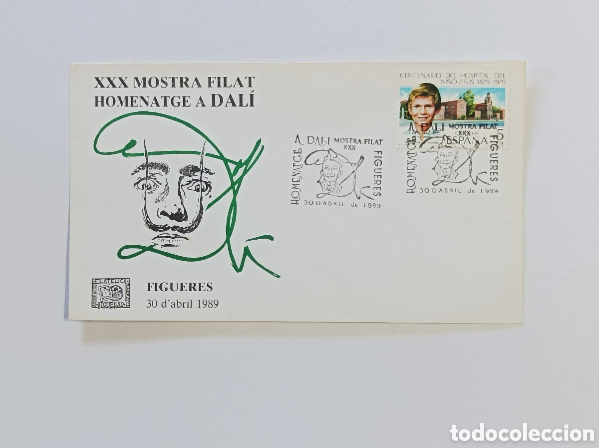 Sellos: SALVADOR DALI. 1989. SOBRE PRIMER D&Iacute;A.