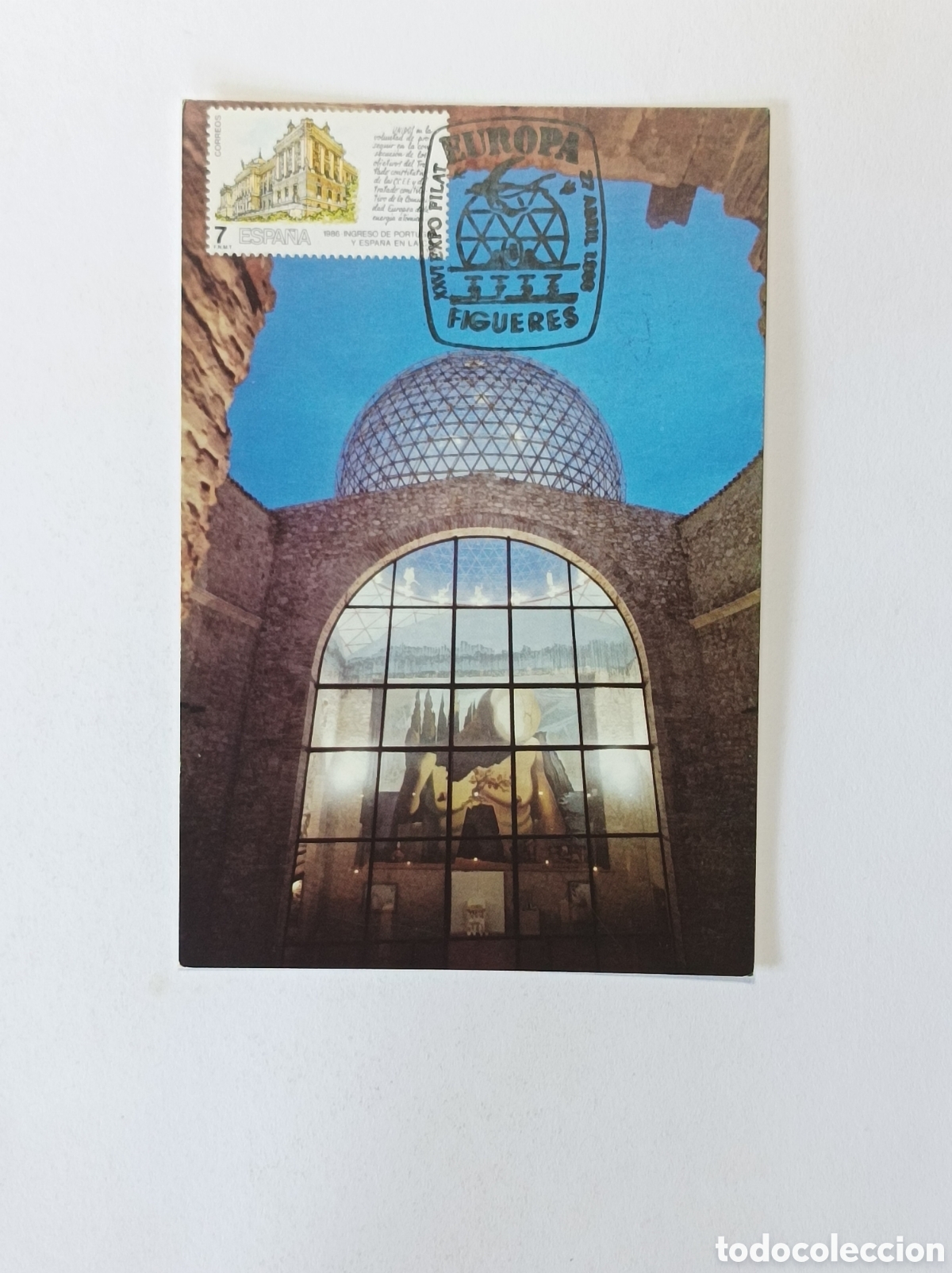 Sellos: SALVADOR DALI. POSTAL PRIMER D&Iacute;A.