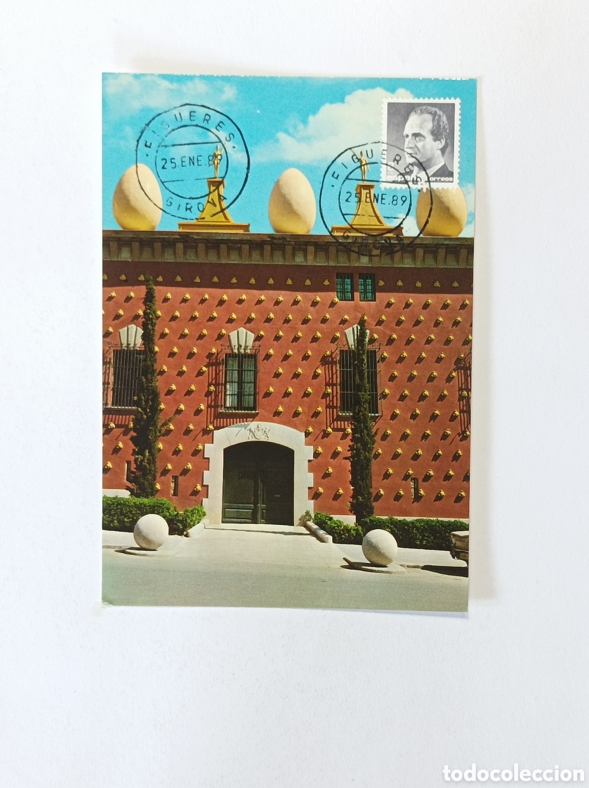 Sellos: SALVADOR DALI. POSTAL MATASELLOS DIA DE SU ENTIERRO. SIN CIRCULAR. VER FOTOS.
