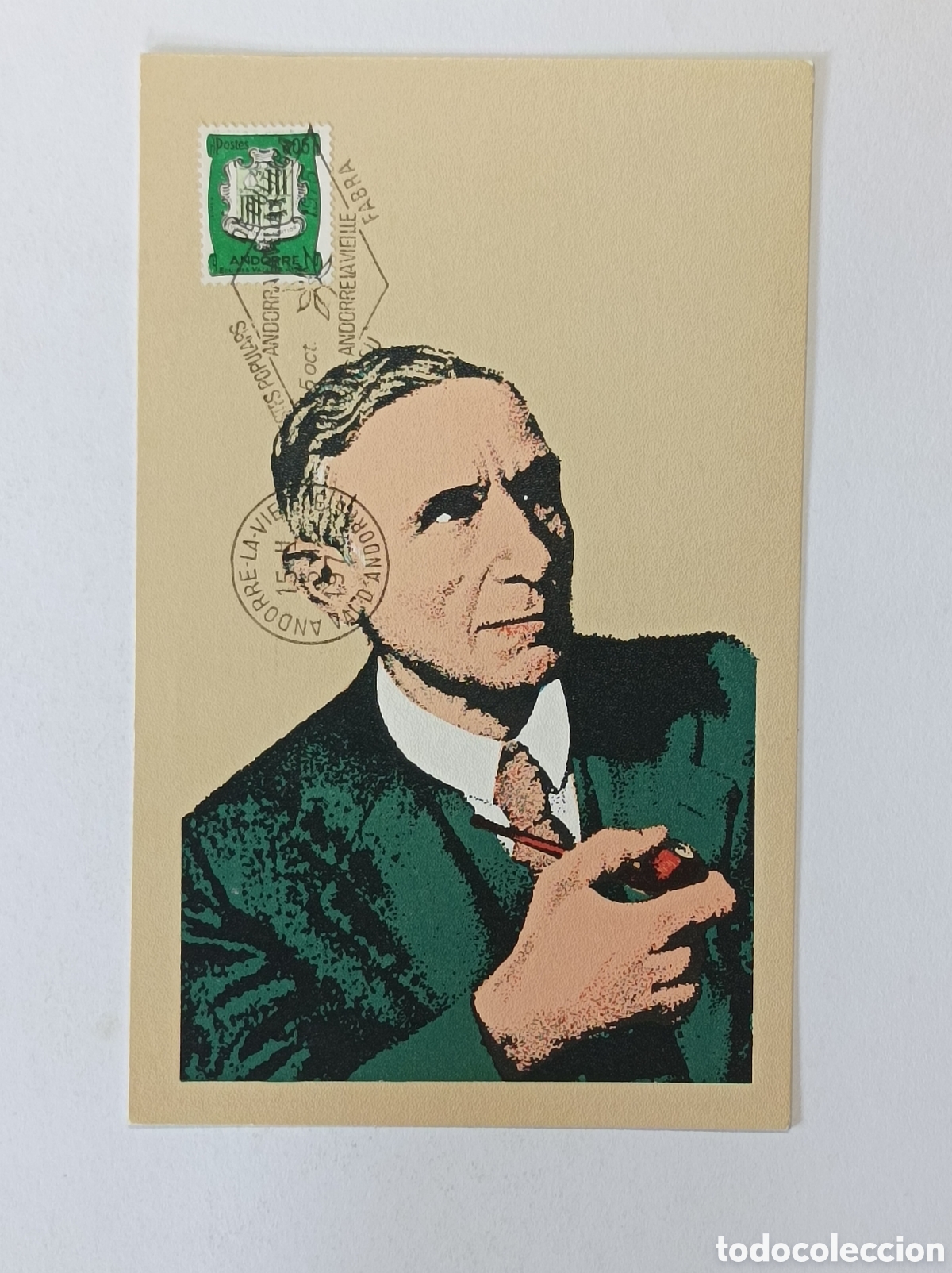Sellos: POMPEU FABRA. 1975. POSTAL MATASELLOS ANDORRA. VER FOTOS.