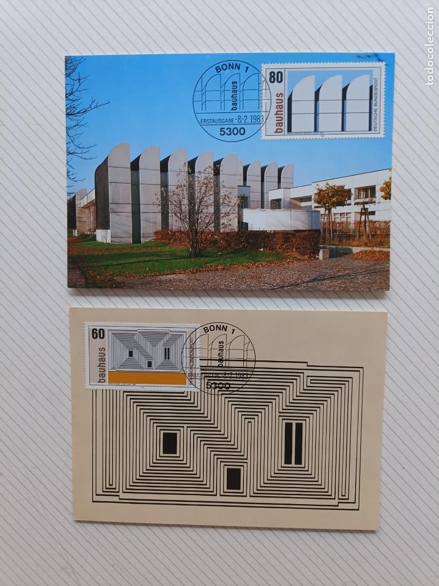 Stamps: Alemania. Bauhaus. 2 tarjetas m&aacute;ximas