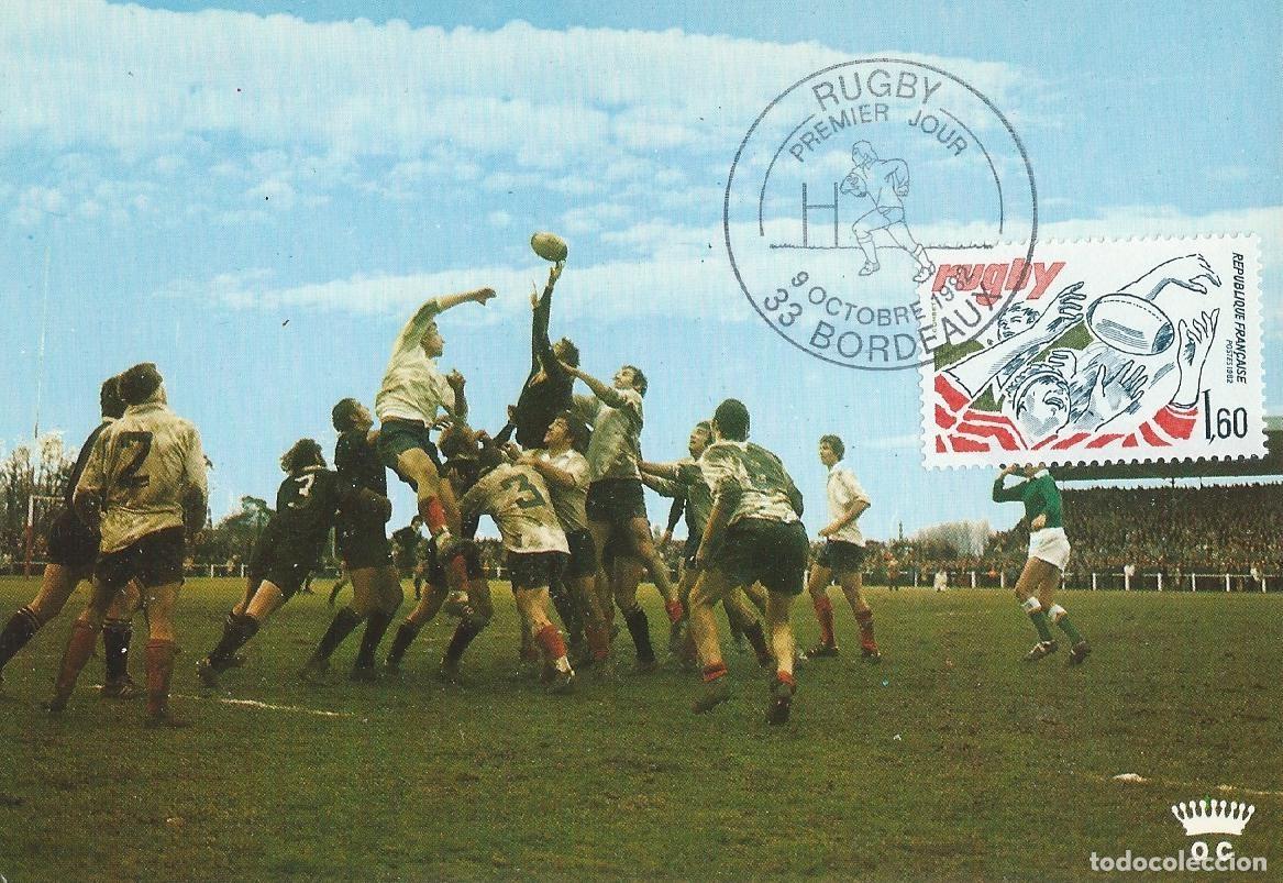 Sellos: 1982. FRANCIA/FRANCE. M&Aacute;XIMA/MAXIMUM CARD. RUGBY. YVERT 2236. DEPORTES/SPORTS.
