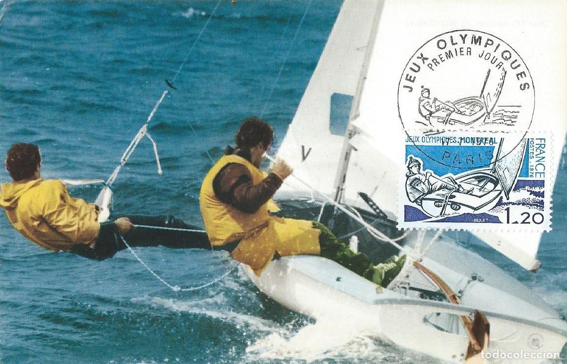 Sellos: 1976. FRANCIA/FRANCE. M&Aacute;XIMA/MAXIMUM CARD. VELA/SAILING. JJ.OO. MONTREAL. YT 1889. DEPORTES/SPORTS.