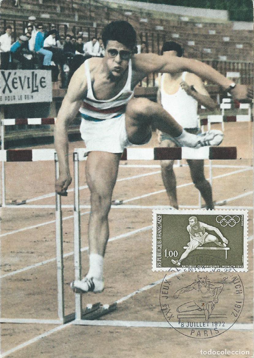 Sellos: 1972. FRANCIA/FRANCE. M&Aacute;XIMA/MAXIMUM CARD. ATLETISMO/ATHLETICS. VALLAS. YT 1722. DEPORTES/SPORTS.