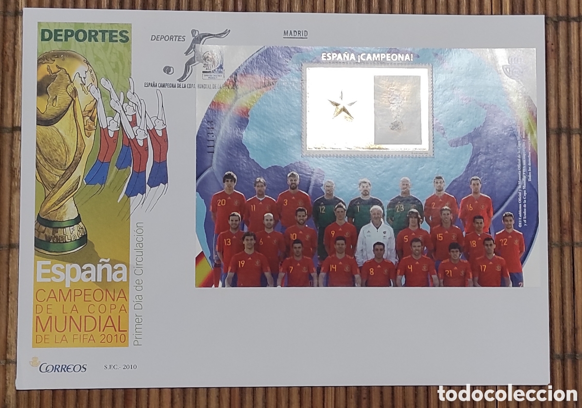 Sellos: 2010. 21 oct. Espa&ntilde;a campeona de la Copa Mundial de la FIFA