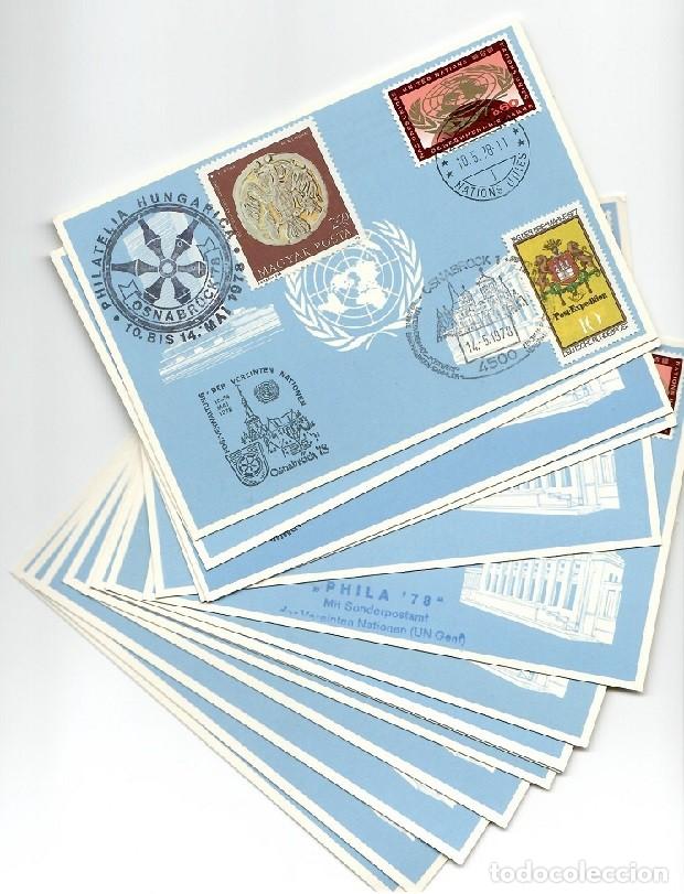 Timbres: 14 M&aacute;ximas de Naciones Unidas - Marcofilia / Lote muy comercial, ideal reventa / Philatelia Hungar.