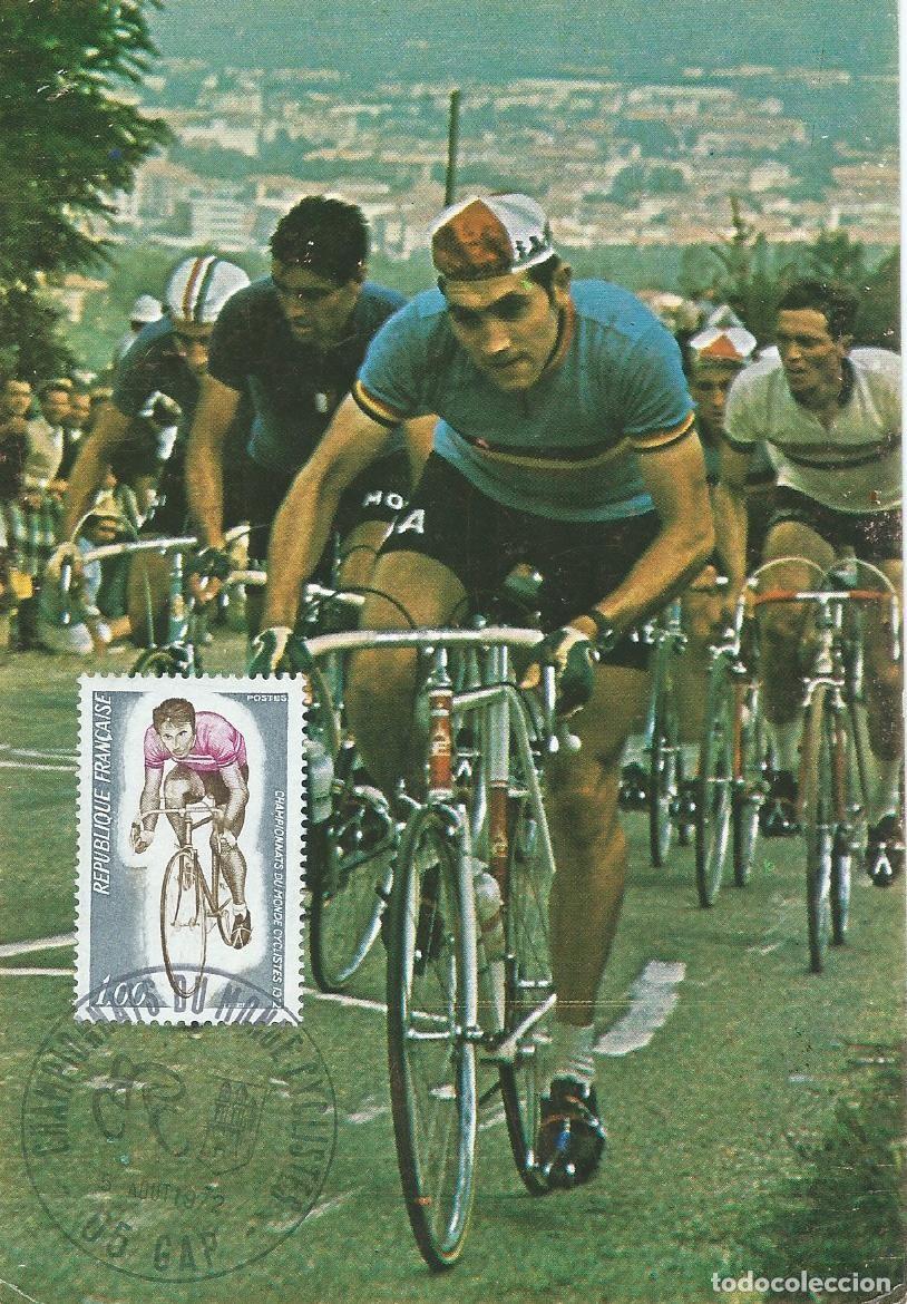 Sellos: 1972. FRANCIA/FRANCE. M&Aacute;XIMA/MAXIMUM CARD. CICLISMO/CYCLING/CYCLISME. YT 1724. DEPORTES/SPORTS.