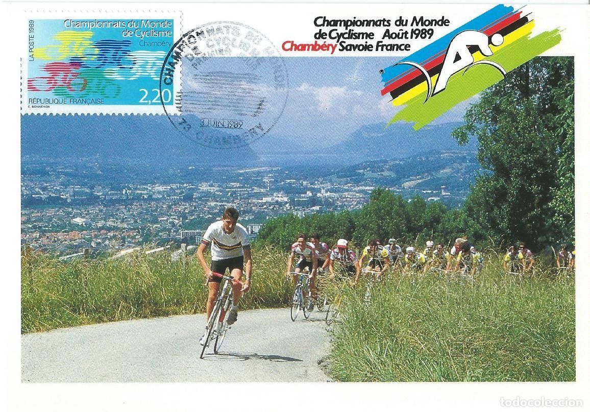 Sellos: 1989. FRANCIA/FRANCE. M&Aacute;XIMA/MAXIMUM CARD. CICLISMO/CYCLING/CYCLISME. YT 2590. DEPORTES/SPORTS.