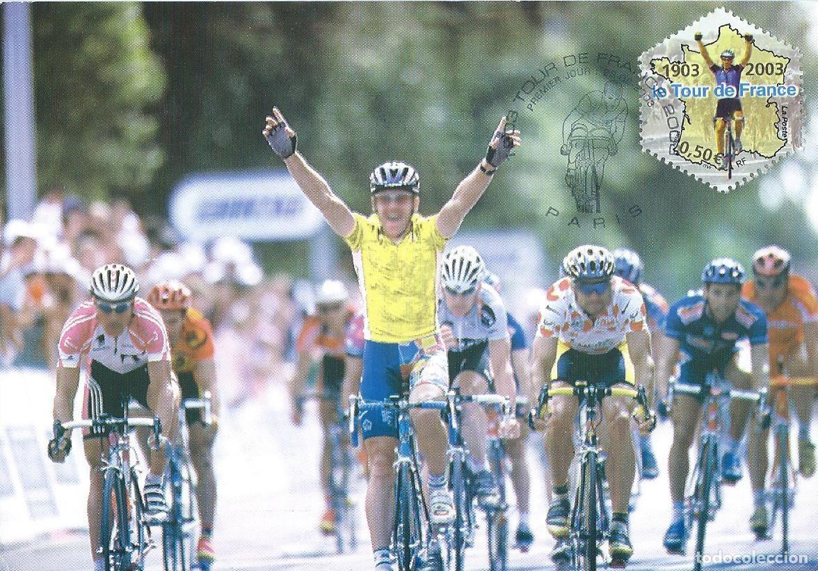 Sellos: 2003. FRANCIA/FRANCE. M&Aacute;XIMA/MAXIMUM CARD. CICLISMO/CYCLING/CYCLISME. TOUR. YT 3583. DEPORTES/SPORTS