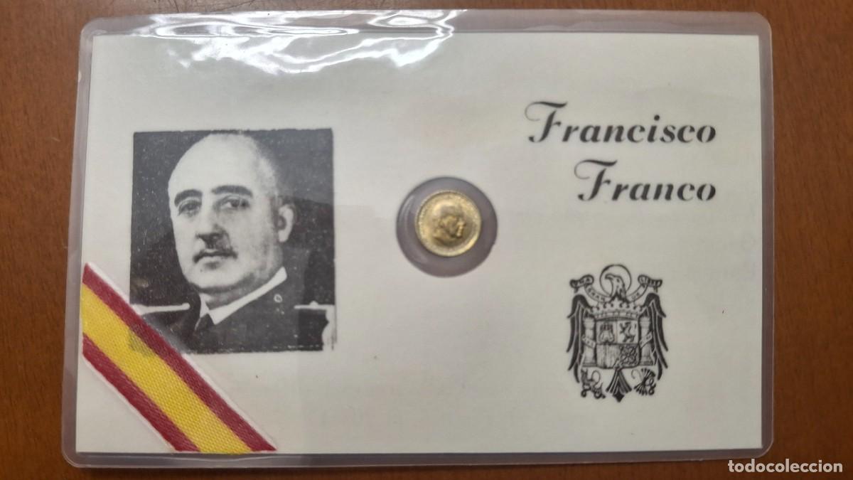 Francobolli: HB1383 Sellos ESPA&Ntilde;A antigua tarjeta Franco con moneda conmemorativa