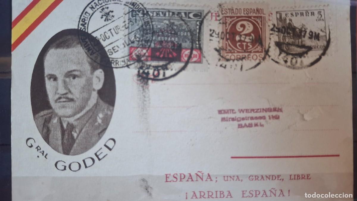 Selos: HB1391 Sellos ESPA&Ntilde;A tarjeta postal generales leales a Franco