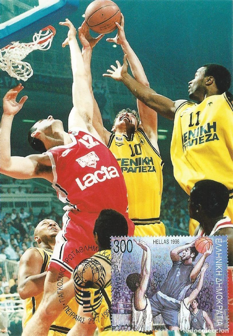 Francobolli: 1998. GRECIA/GREECE. M&Aacute;XIMA/MAXIMUM CARD. BALONCESTO/BASKETBALL. Mi 1980. DEPORTES/SPORTS.