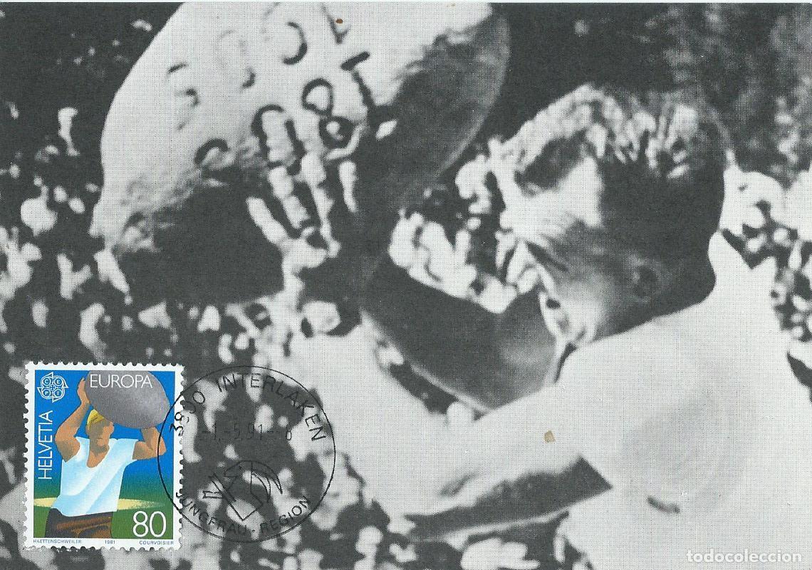 Francobolli: 1991. SUIZA/SWITZERLAND. M&Aacute;XIMA/MAXIMUM CARD. EUROPA. LANZ. PIEDRAS. YVERT 1127. DEPORTES/SPORTS.