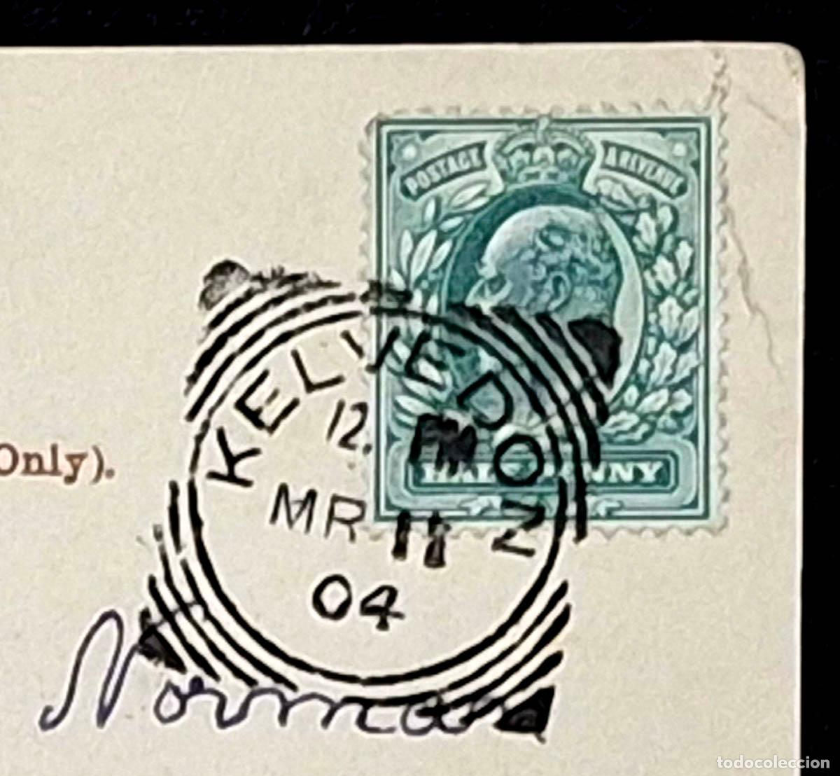Selos: 1904, tarjeta postal con sello Half Penny de Reino Unido, Guy�s Cliffe House, Avon en Warwick