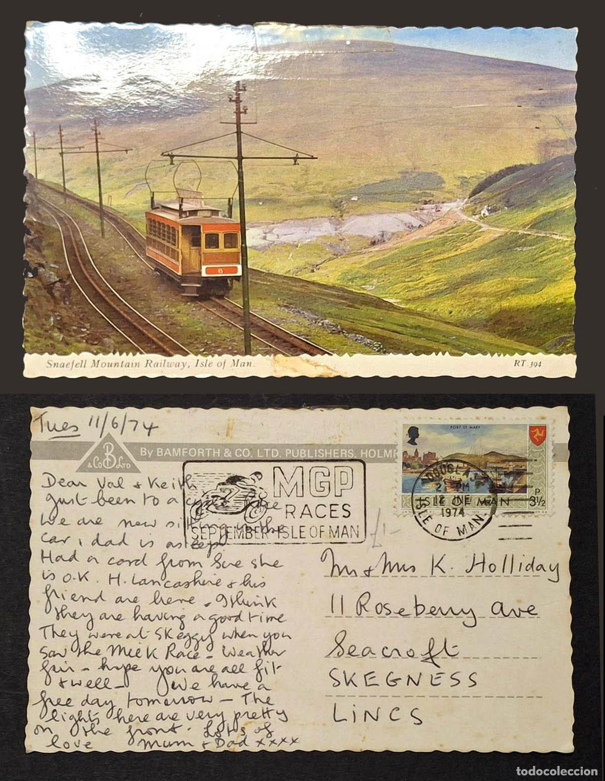 Selos: 1974 Isla de Man - tarjeta postal con sello