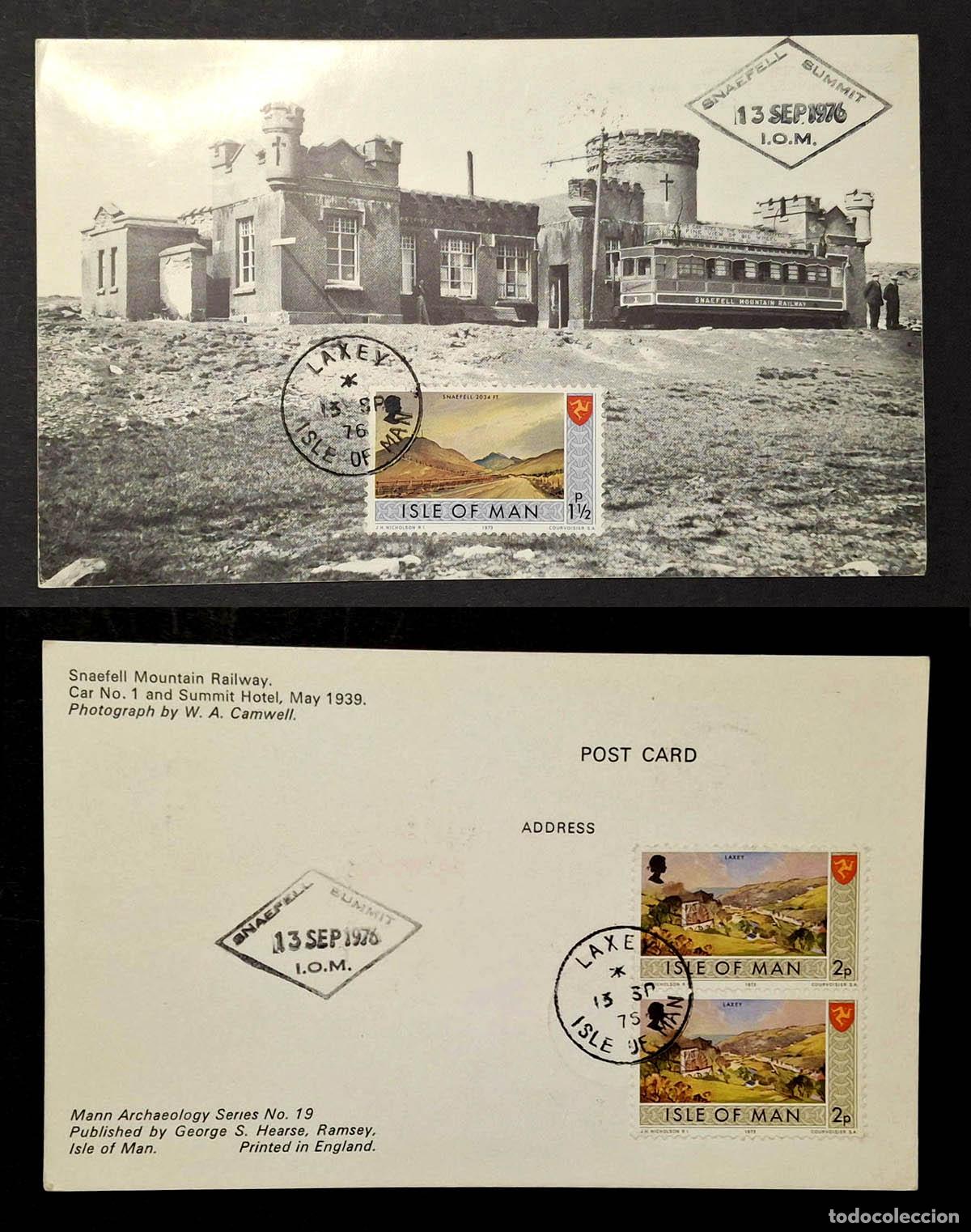 Briefmarken: 1976 Isla de Man - 3 sellosen tarjeta-entero postal ilustrado