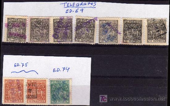 Sellos: 10 SELLOS TELEGRAFOS - Foto 1