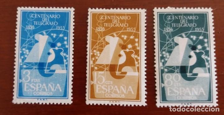 Sellos: 1955 I CENTENARIO DEL TELEGRAFO - Foto 1