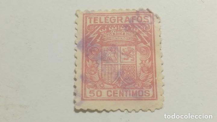 Sellos: Telegrafos. 50 c&eacute;ntimos. 1921 - Foto 1