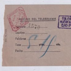 Francobolli: RECIBO DEL TELEGRAMA COLEGIO DE HUÉRFANOS 1948