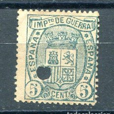 Selos: EDIFIL 154 T. 5 CTS IMPUESTO DE GUERRA, AÑO 1874. CON TALADRO DE TELÉGRAFOS. Lote 359542335
