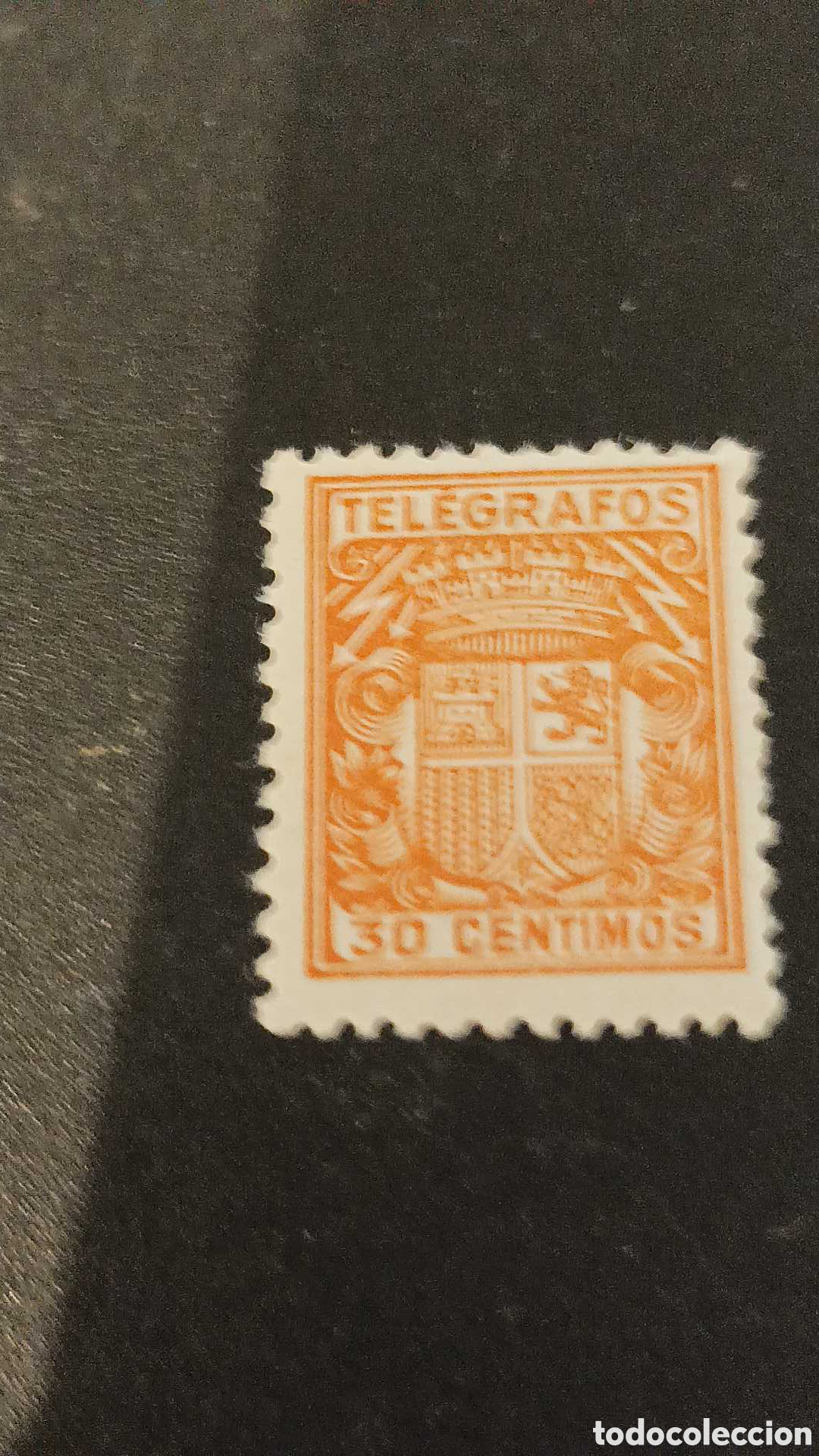 Sellos: Tel&eacute;grafos sin usar 30 cts - Foto 2