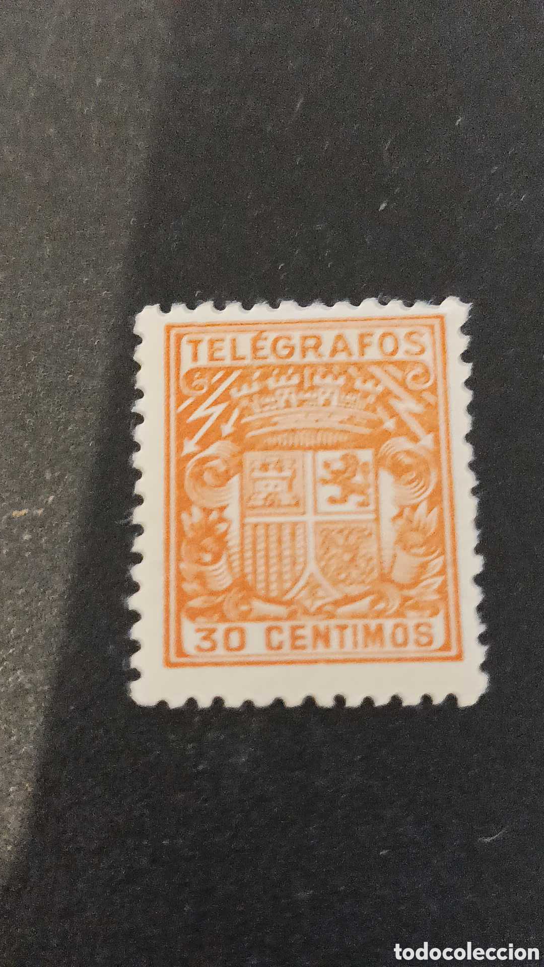Sellos: Tel&eacute;grafos sin usar 30 cts - Foto 3