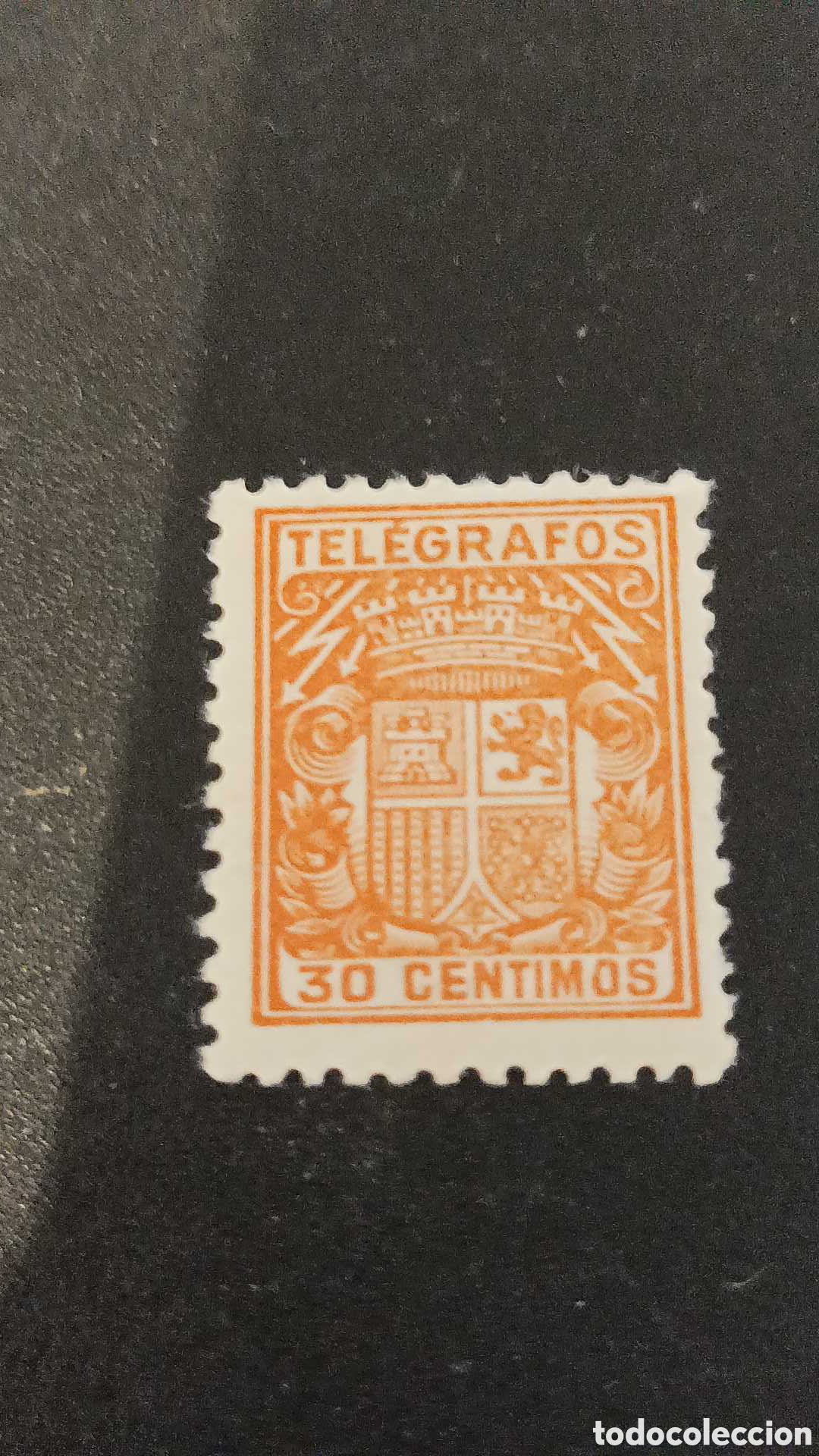 Sellos: Tel&eacute;grafos sin usar 30 cts - Foto 4
