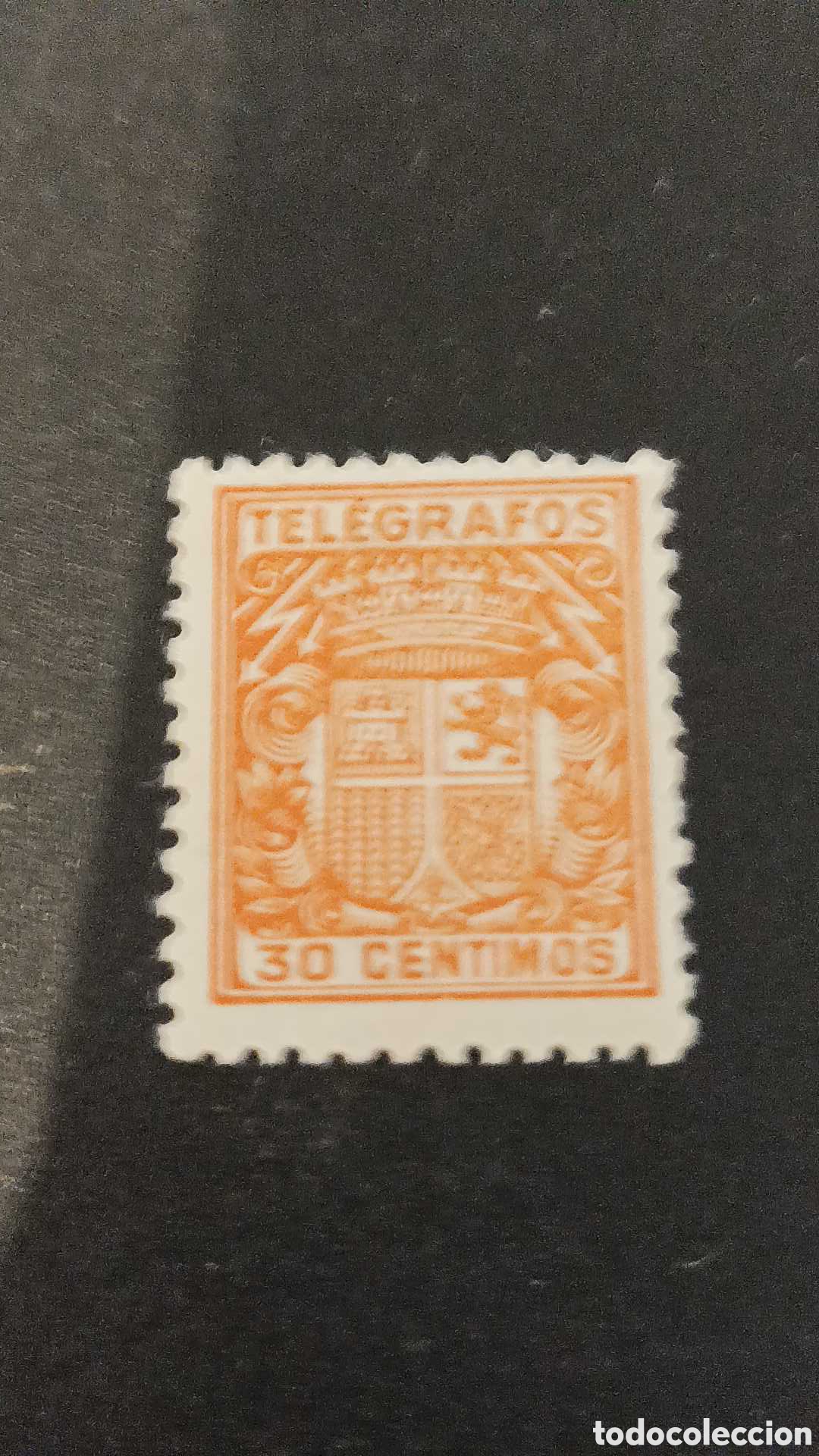 Sellos: Tel&eacute;grafos sin usar 30 cts - Foto 1