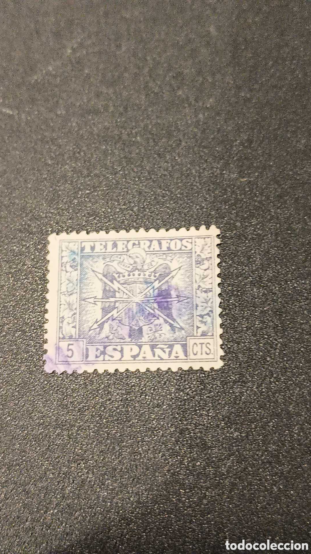 Sellos: Tel&eacute;grafos 5 cts - Foto 3