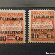 Sellos: ESPAÑA. 1930. BARCELONA. TELÉGRAFOS. EDIFIL 1 Y 2. NUEVOS */**