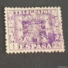 Francobolli: ESPAÑA, 1949, ESCUDO DE ESPAÑA, TELÉGRAFOS, EDIFIL 90, DENTADO 13 1/2, USADO, (LOTE AR)