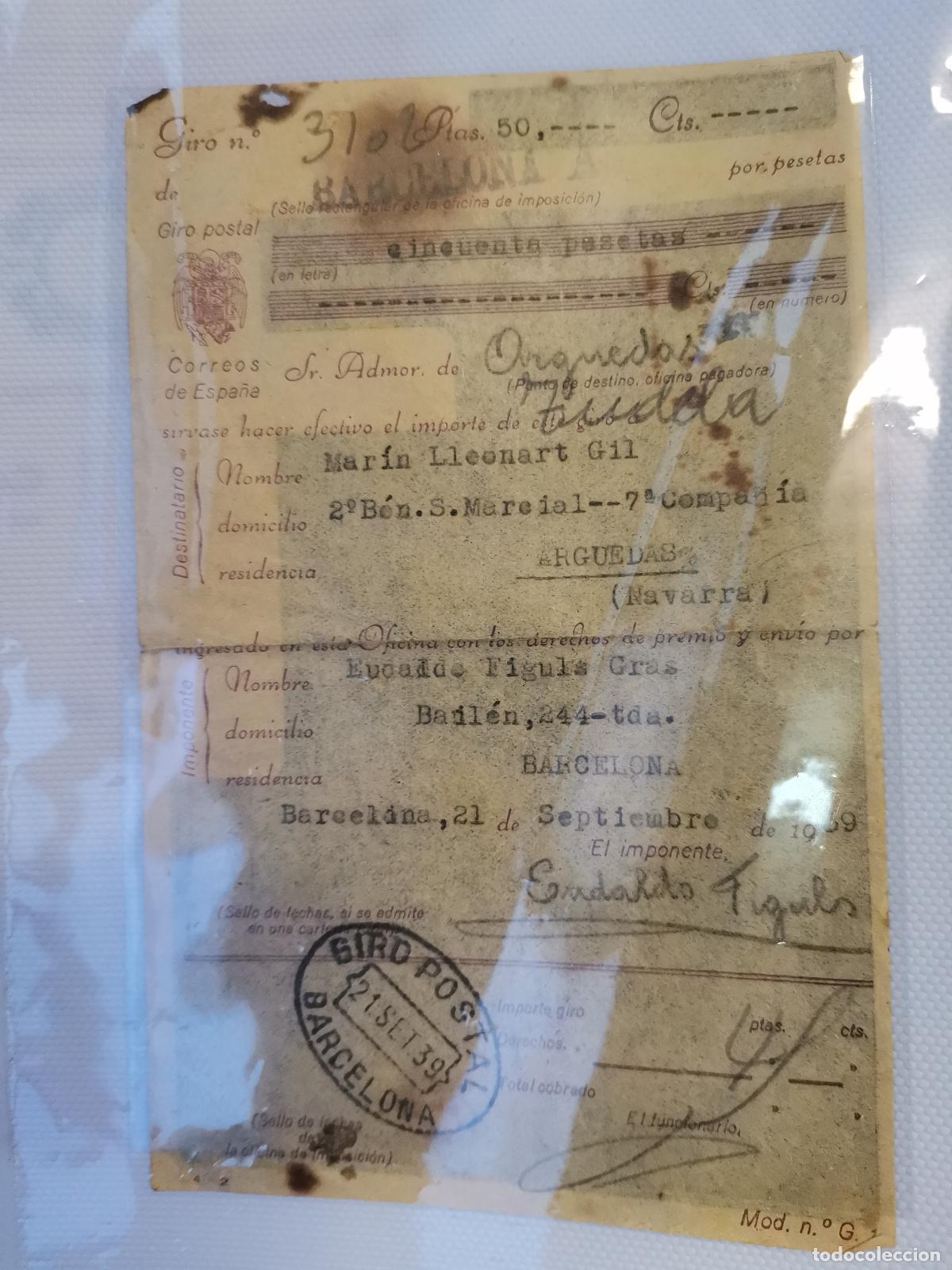 Sellos: Giro postal Barcelona 1939 - Foto 1