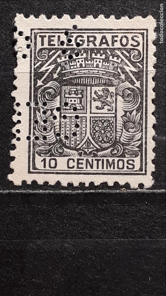 Sellos: TELEGRAFOS . A&ntilde;o 1932. &deg;. EDIFIL 69 - Foto 1