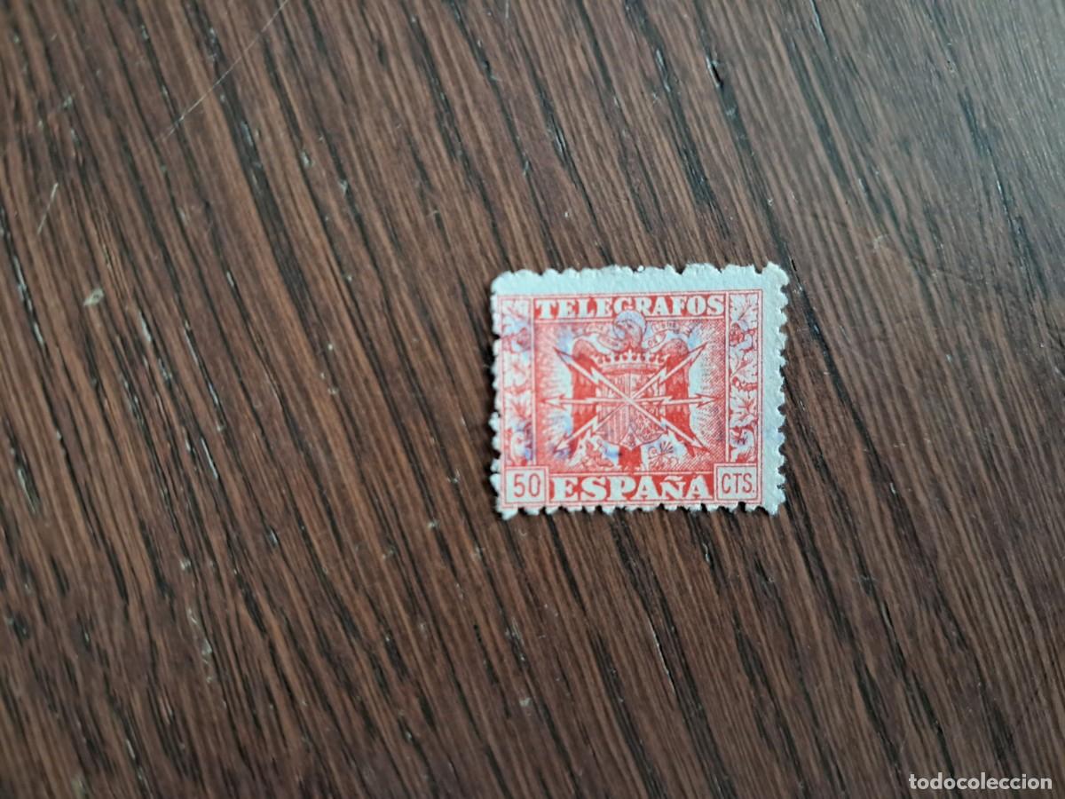 Sellos: sello de tel&eacute;grafos de Espa&ntilde;a, 50 c&eacute;ntimos. - Foto 1