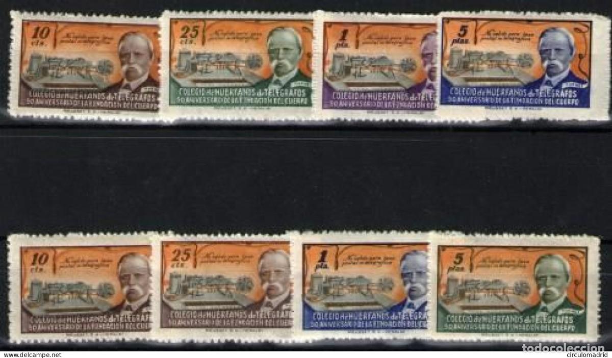 Sellos: Espa&ntilde;a (Hu&eacute;rfanos de Tel&eacute;grafos) n&ordm; 51/55. A&ntilde;os 1943-45