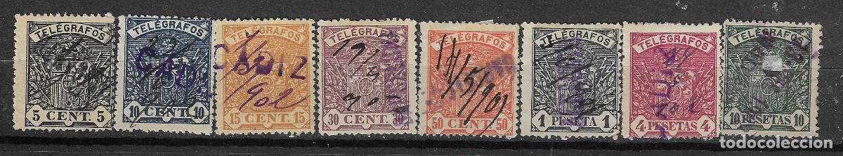 Francobolli: TELEGRAFOS 1901 EDIFIL 31/38&ordm; SERIE COMPLETA USADA