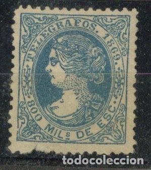 Francobolli: Oferta sellos Espa&ntilde;a TELEGRAFO a&ntilde;o 1869 EDIFIL 27cc CAMBIO DE COLOR