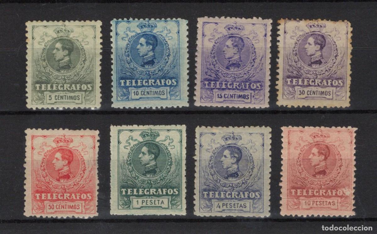 Francobolli: Oferta sellos Espa&ntilde;a TELEGRAFO a&ntilde;o 1912 EDIFIL 47/54*-(*) SERIE COMPLETA en NUEVO v.c. 220 &euro;