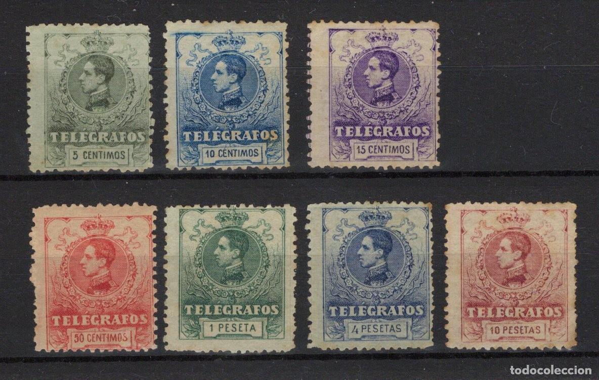 Francobolli: Oferta sellos Espa&ntilde;a TELEGRAFO a&ntilde;o 1912 EDIFIL 47/54*-(*) SERIE COMPLETA numeracion ceros sin E.50