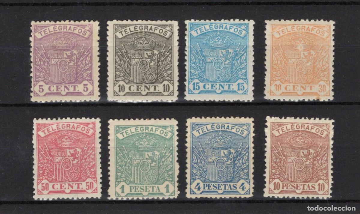 Francobolli: Oferta sellos Espa&ntilde;a TELEGRAFO a&ntilde;o 1921 EDIFIL 55/62* SERIE COMPLETA en NUEVO v.c. 139 &euro;