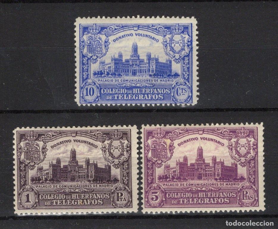 Francobolli: Oferta sellos Espa&ntilde;a HERFANOS DE TELEGRAFO a&ntilde;o 1927 EDIFIL 1/3* SERIE COMPLTA en NUEVO v.c. 65 &euro;