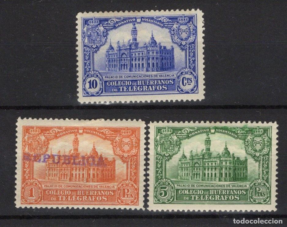 Francobolli: Oferta sellos Espa&ntilde;a HERFANOS DE TELEGRAFO a&ntilde;o 1928 EDIFIL 4/6* SERIE COMPLETA en NUEVO v.c. 65 &euro;