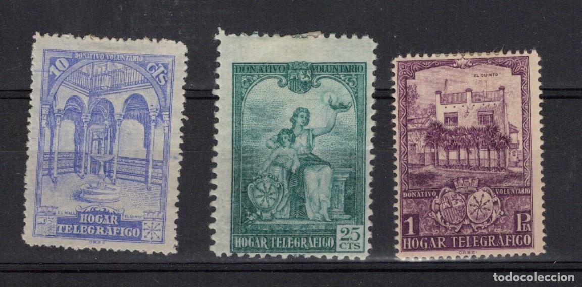 Francobolli: Oferta sellos Espa&ntilde;a HERFANOS DE TELEGRAFO a&ntilde;o 1937 EDIFIL 10/12* SERIE COMPLETA en NUEVO v.c. 4.6 &euro;