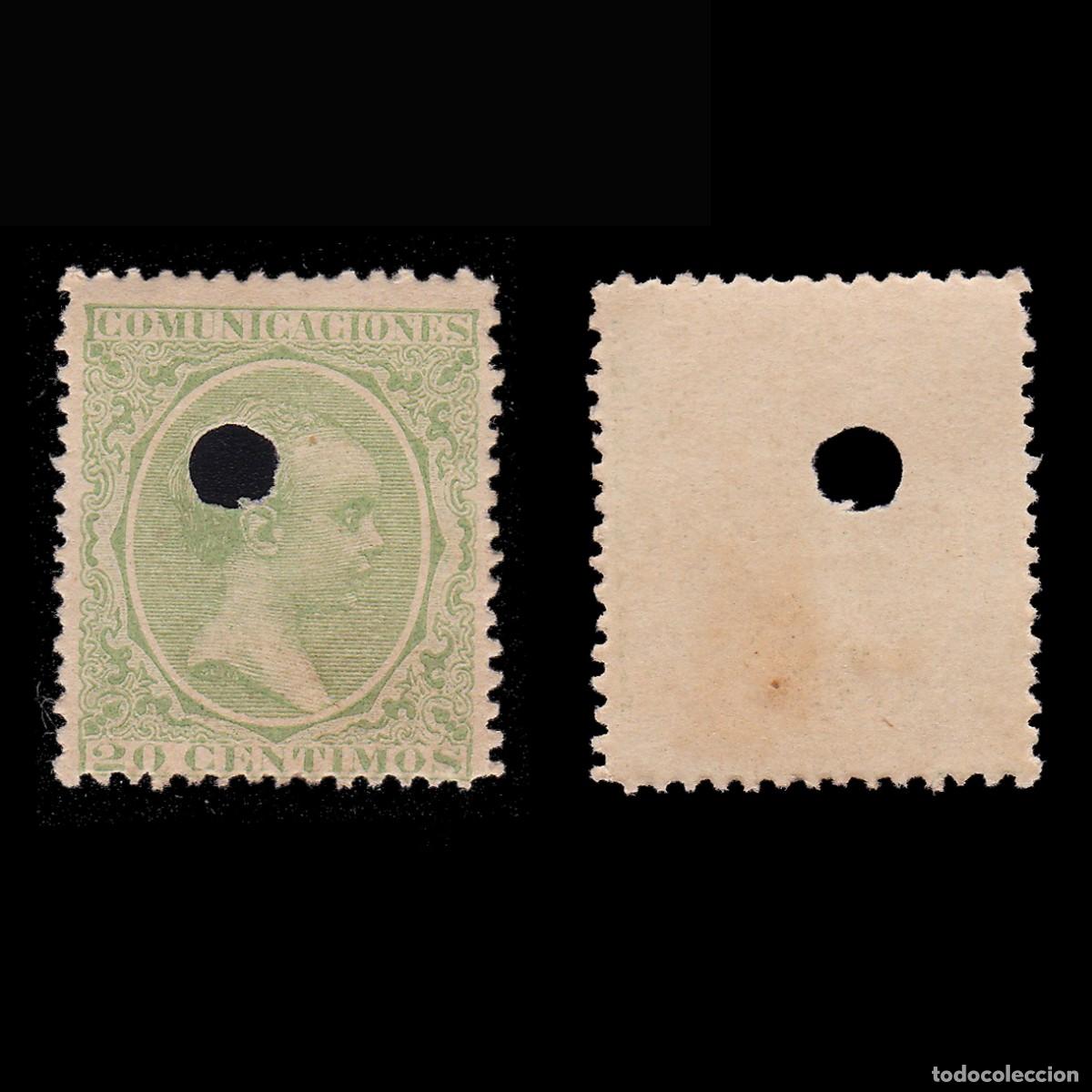 Sellos: Tel&eacute;grafos. Espa&ntilde;a. 1889-99. 20c. Usado Edifil 220T + OBSEQUIO