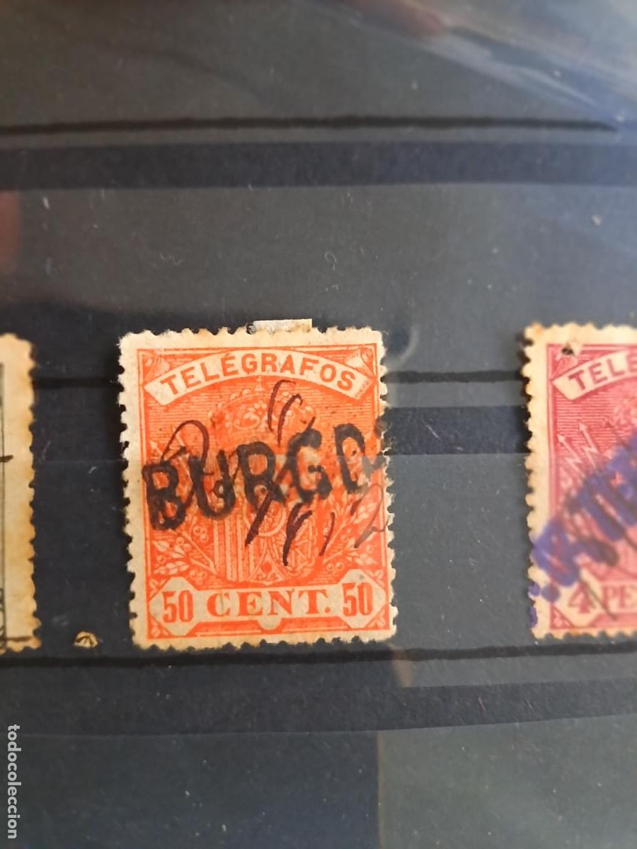 Sellos: Tel&eacute;grafos Edifil n&ordm; 72, Escudo de Espa&ntilde;a, 50 c&eacute;ntimos, a&ntilde;o 1932-6