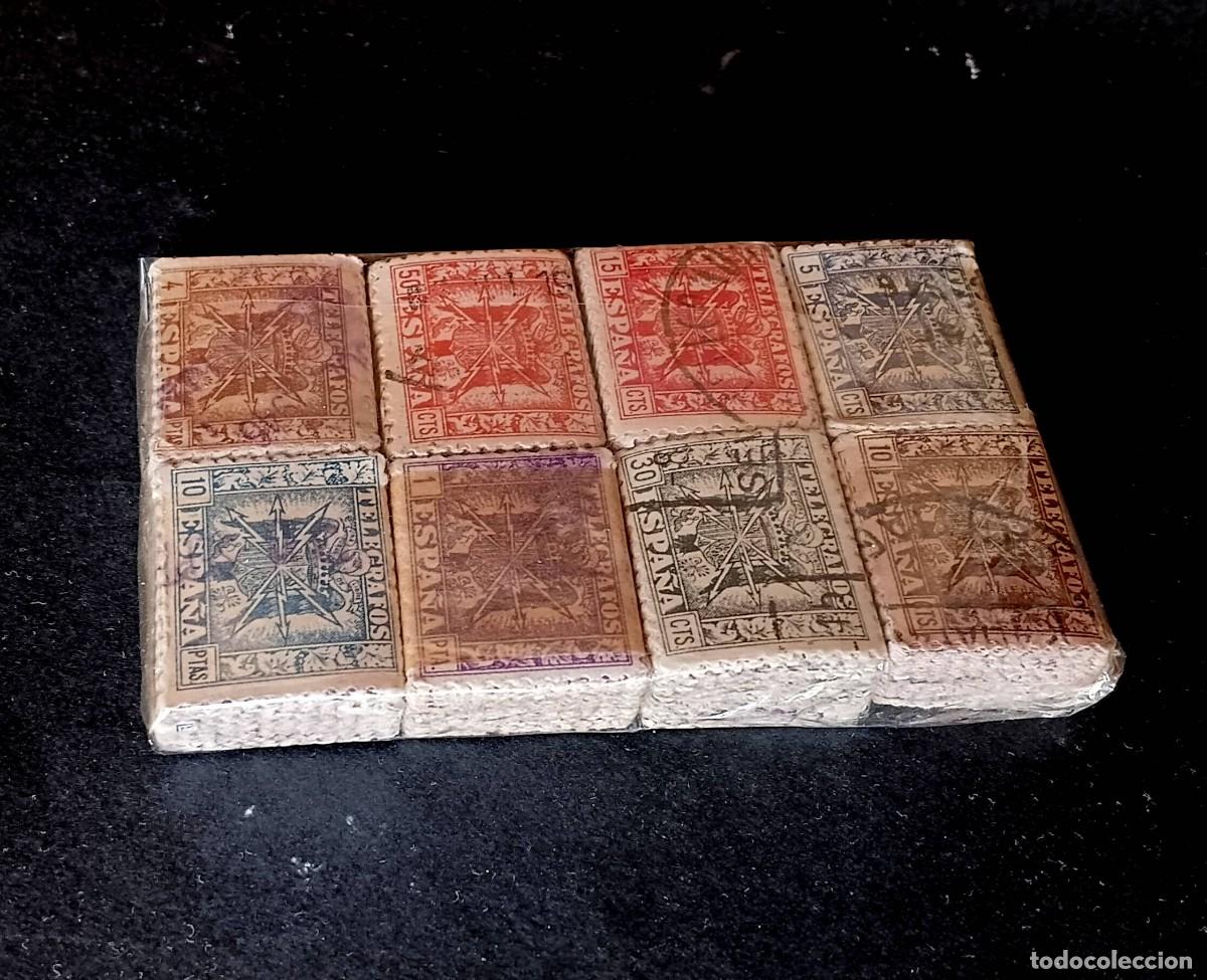 Stamps: Espa&ntilde;a.TEL&Eacute;GRAFOS 1940-1942. 100 SERIES. 8 valores. Matasello + OBSEQUIO